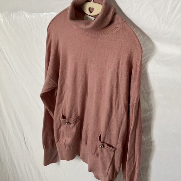 Kate Spade: Conchshell (876) Brooke Street Turtleneck Pocket Sweater- L - Picture 4 of 16